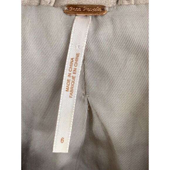 Free People Womens Size 6 Small Faux Leather Moto Jacket Blush Zip Detail 6827 - Picture 3 of 16